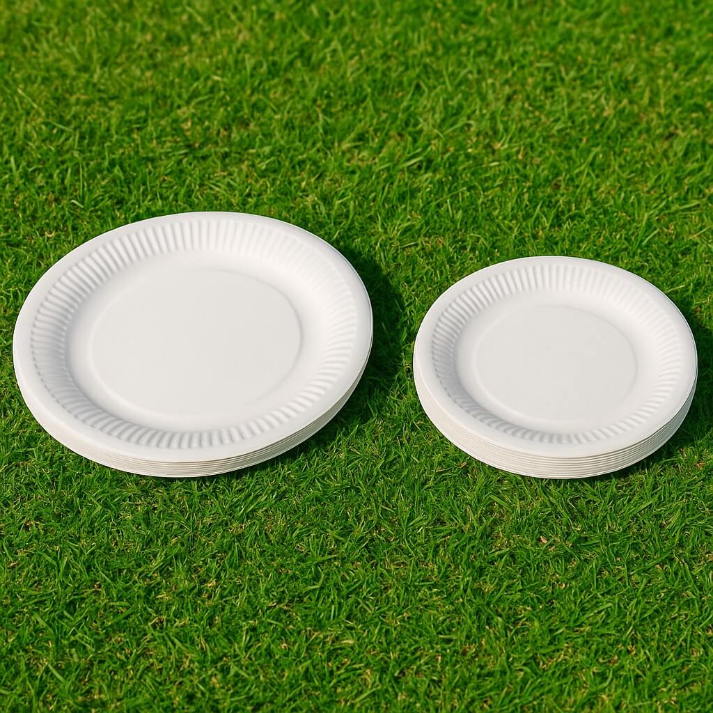 Platos de cartón ECO en medidas de 18, 20 y 23 cm, fabricados con materiales reciclables y biodegradables. Resistentes y funcionales, son una opción sostenible para todo tipo de eventos, catering o uso diario, combinando practicidad con compromiso ambiental.
