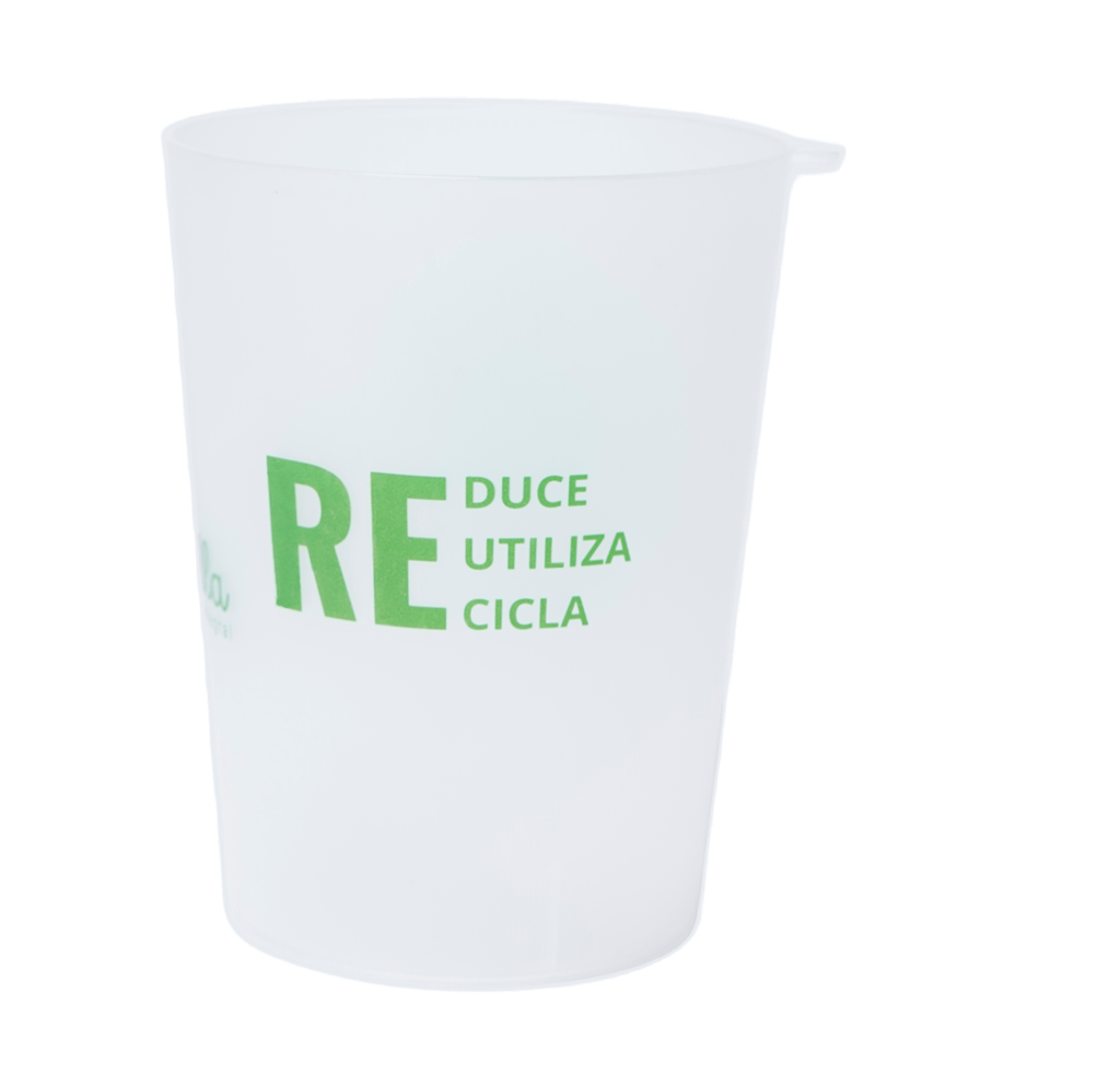 Vaso reutilizable y reciclable